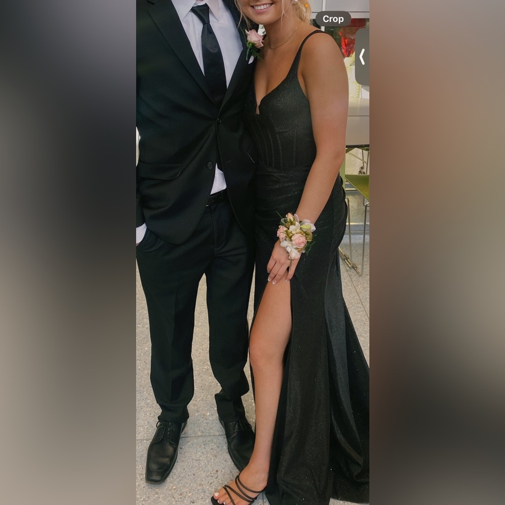 Black corset prom dress